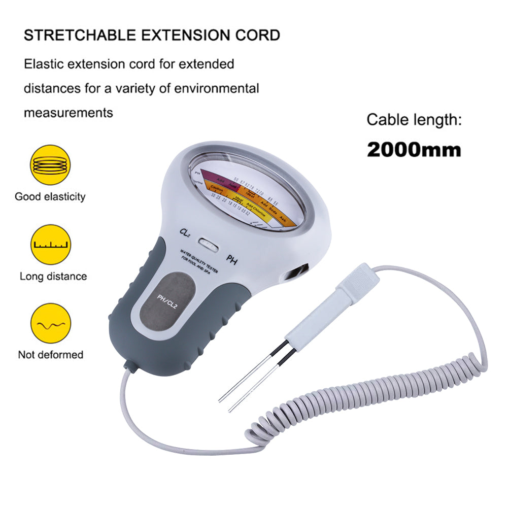 YIERYI PH Meter, Portable Chlorine Tester, pH&CL2 Tester, Water Quality Analyzer for Swimming Pool, Spa, Aquarium Yieryi