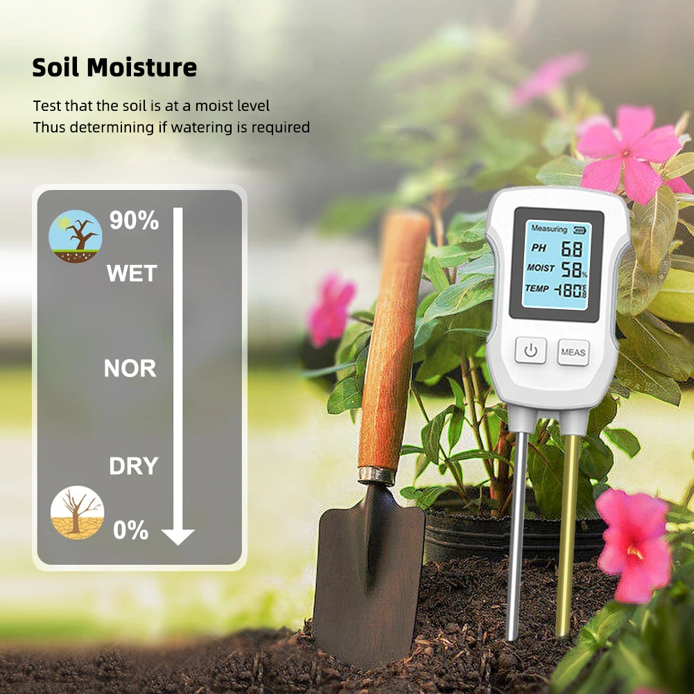 YIERYI 3 in 1 Soil Tester, Double Probe Soil pH Meter, High-Precision Soil pH/ Moisture/Thermometer for Horticultural Yieryi