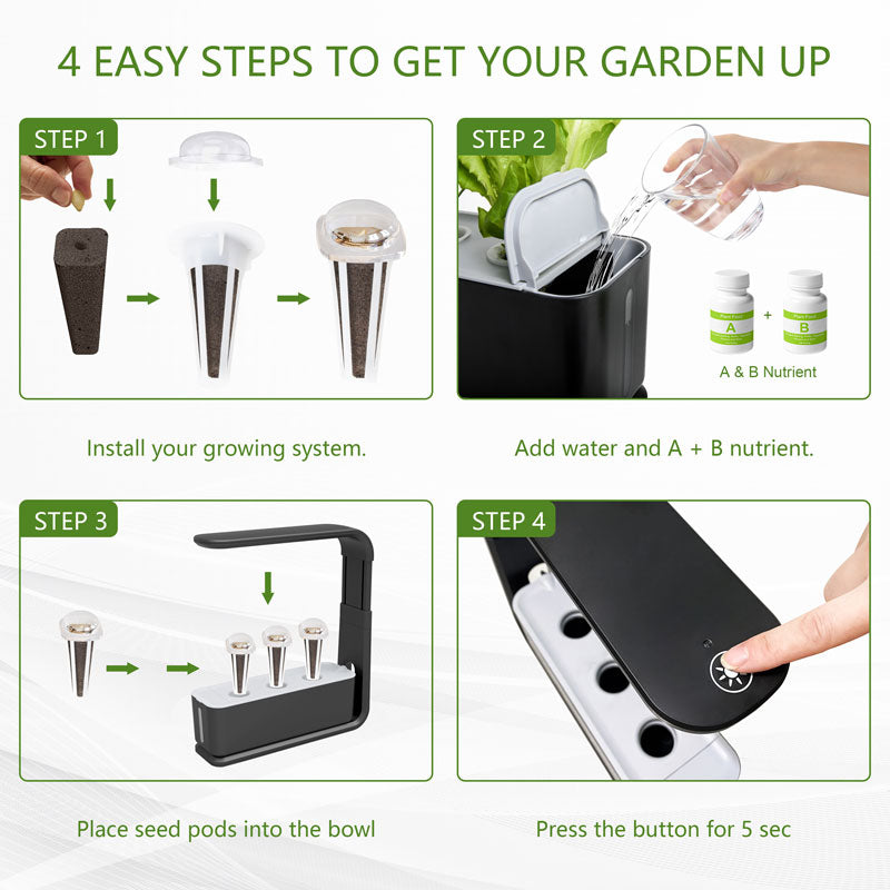 3-Pod Smart Indoor Hydroponic Garden for Herbs Yieryi
