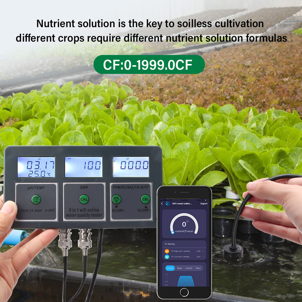 8-in-1 WiFi Water Quality Tester with App Control Yieryi