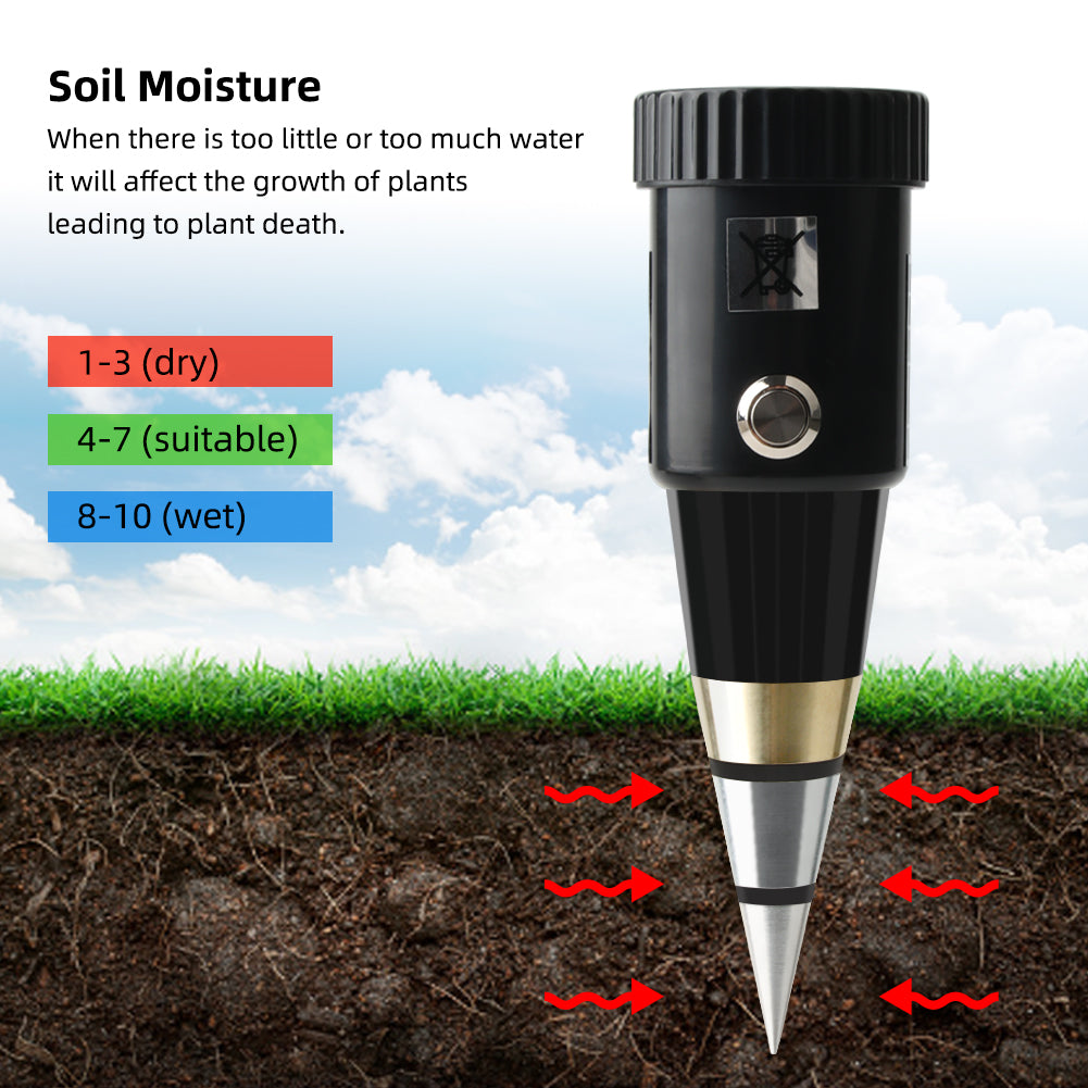 YIERYI Soil pH Meter, 2 in 1 Soil Moisture and pH Tester with pH Range 3 to 8 pH Moisture 1 to 8