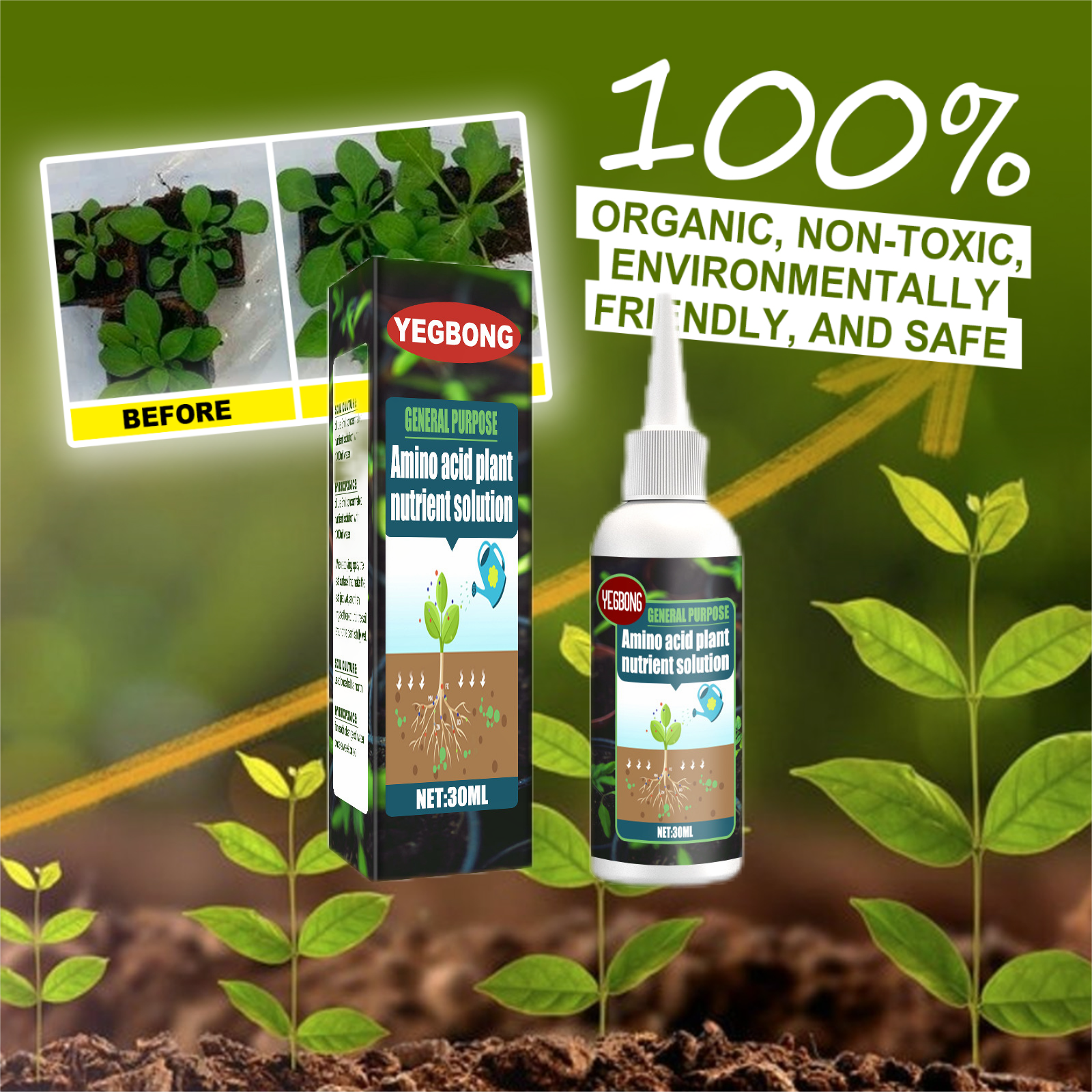 Amino Acid Plant Nutrient Solution – Boost Your Plants Naturally! Yieryi