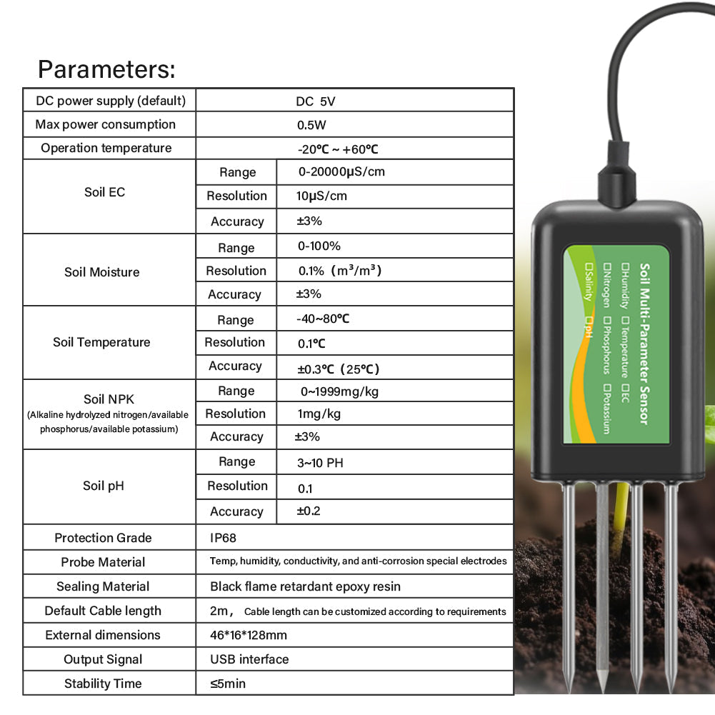 8-in-1 Soil Nutrient & Environment Tester Yieryi