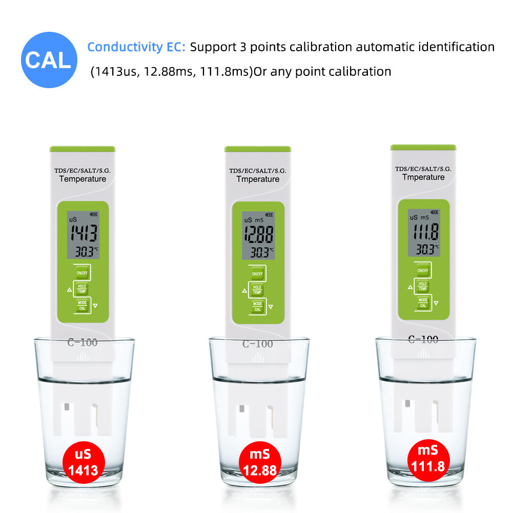 Yieryi 5-in-1 Water Tester – Salt, EC, TDS, Temp, SG Yieryi