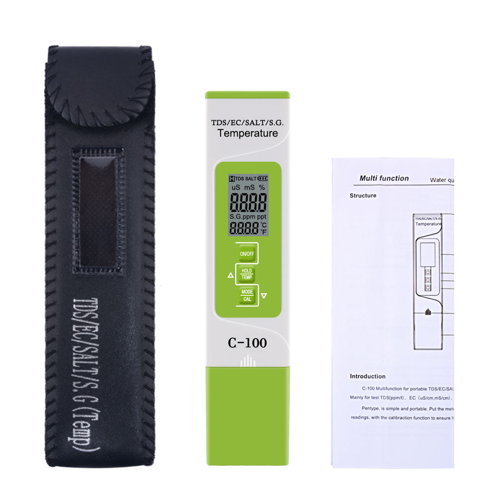 Yieryi 5-in-1 Water Tester – Salt, EC, TDS, Temp, SG Yieryi