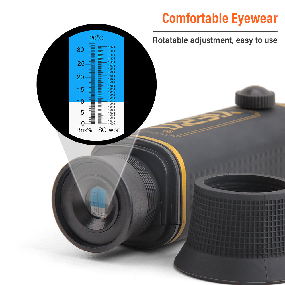 YIERYI Dual-Scale Refractometer – Brix 0–32% & SG 1.000–1.120 | For Beer Brewing, Winemaking, Fruits & Beverages Yieryi