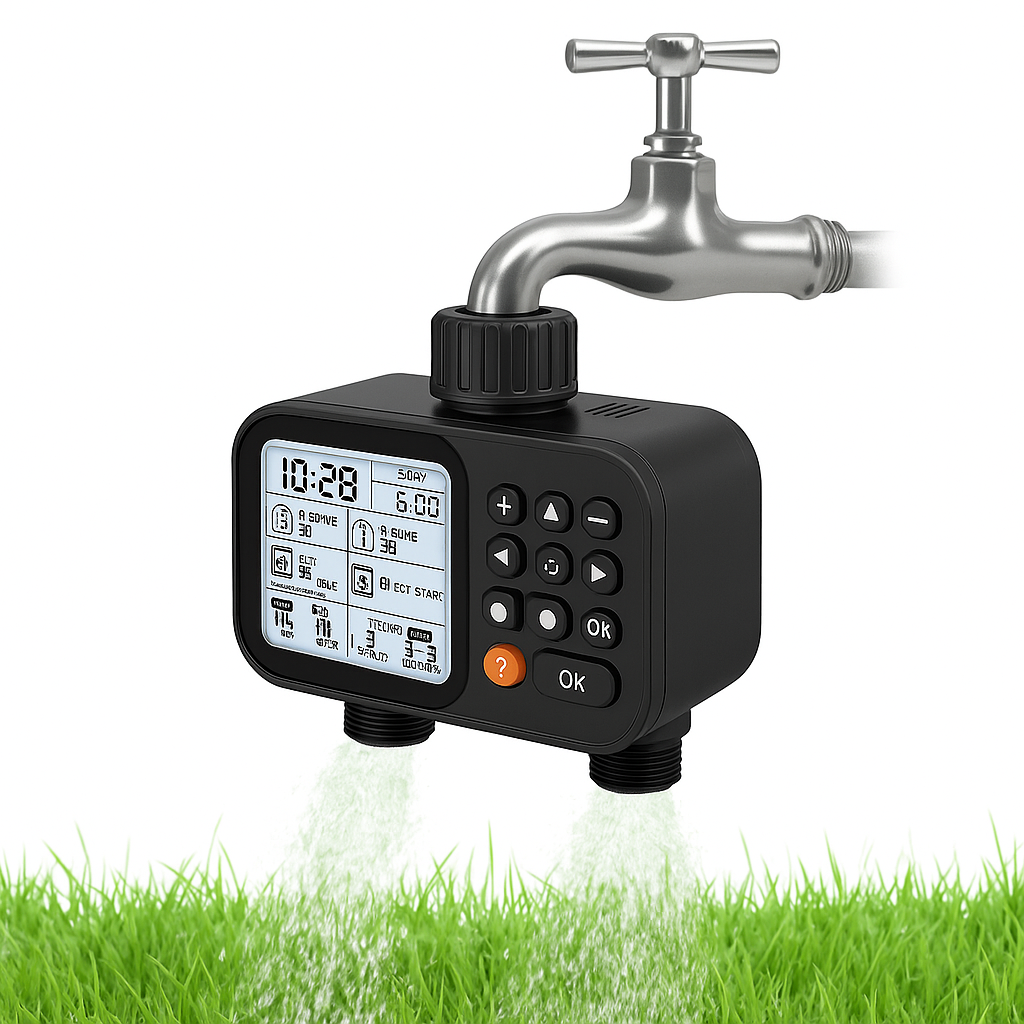 2-Zone Programmable LCD Water Timer for Garden Irrigation Yieryi