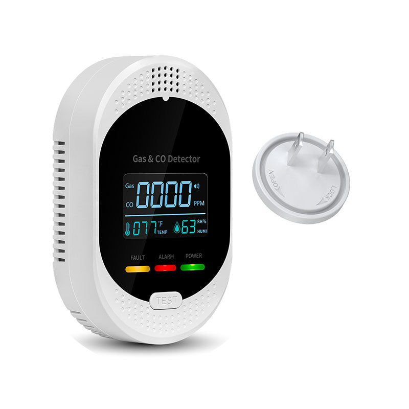 Plug-in Smart Gas & Carbon Monoxide Detector , CH₄/LPG & CO Sensor with LCD Display Yieryi