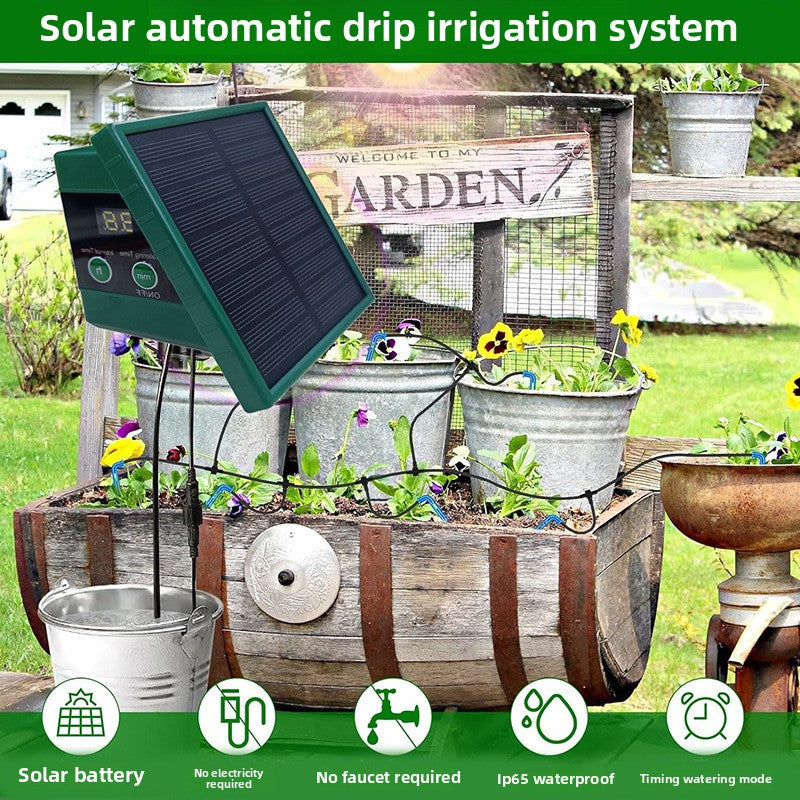 Solar Drip Irrigation System for Indoor Potted Plants Auto Watering