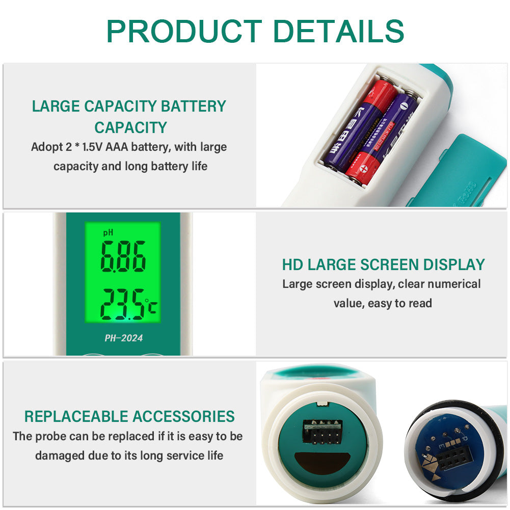 YIERYI pH Meter, Digital Salinity Tester and pH Tester with ATC for Seawater, Salt Water, Freshwater Yieryi