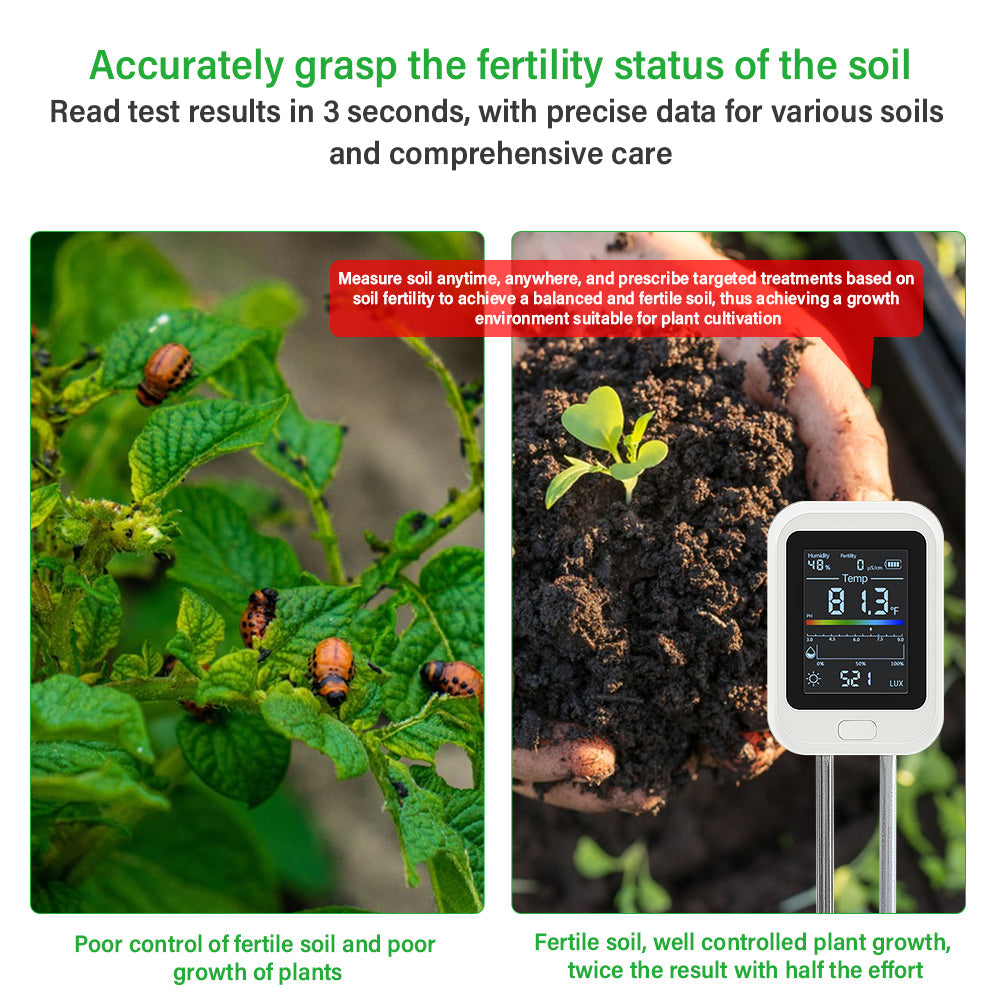6-in-1 Digital Soil Tester – Ultimate Smart Soil Detector for Home & Garden Yieryi