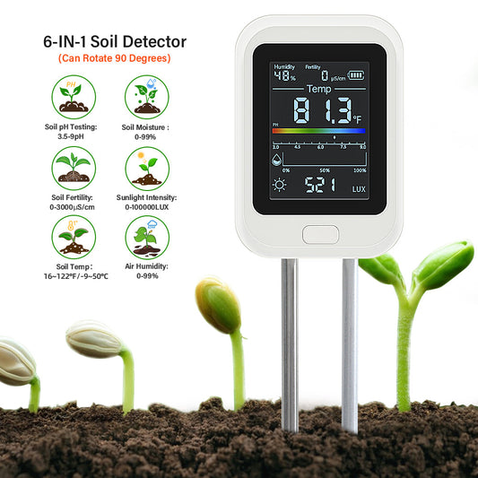 6-in-1 Digital Soil Tester – Ultimate Smart Soil Detector for Home & Garden Yieryi