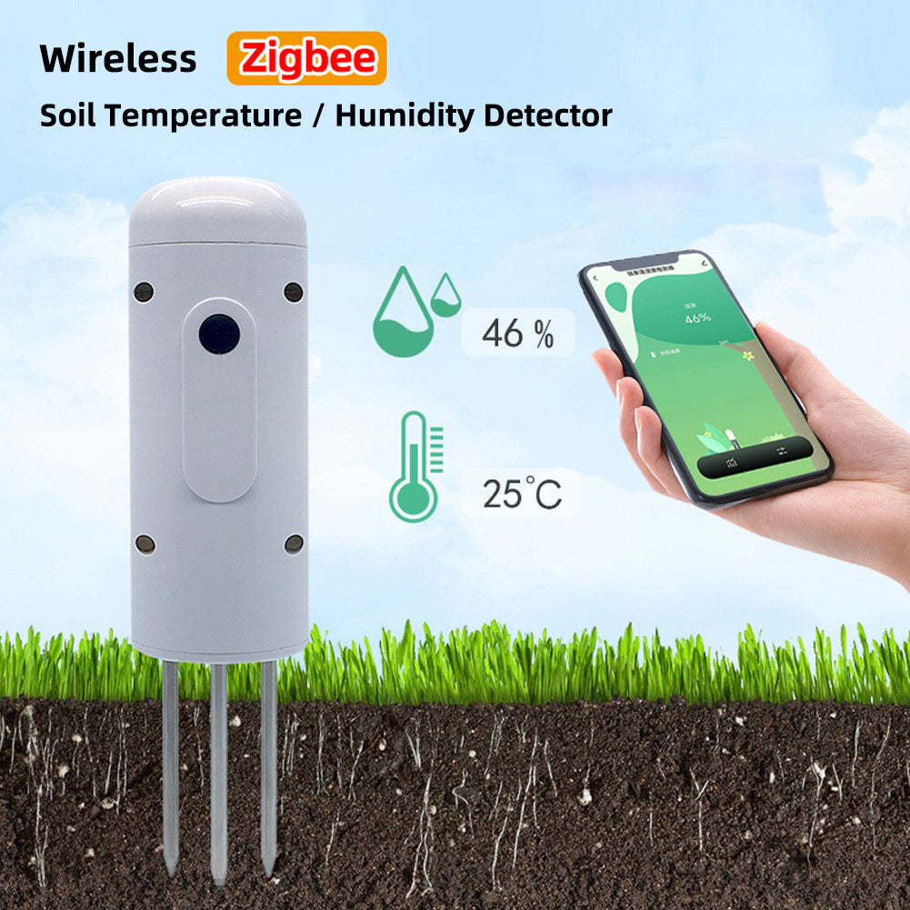 YIERYI Tuya Zigbee Wireless Soil Moisture Meter, Temperature Humidity Tester Plant Monitor for Garden Planting Yieryi