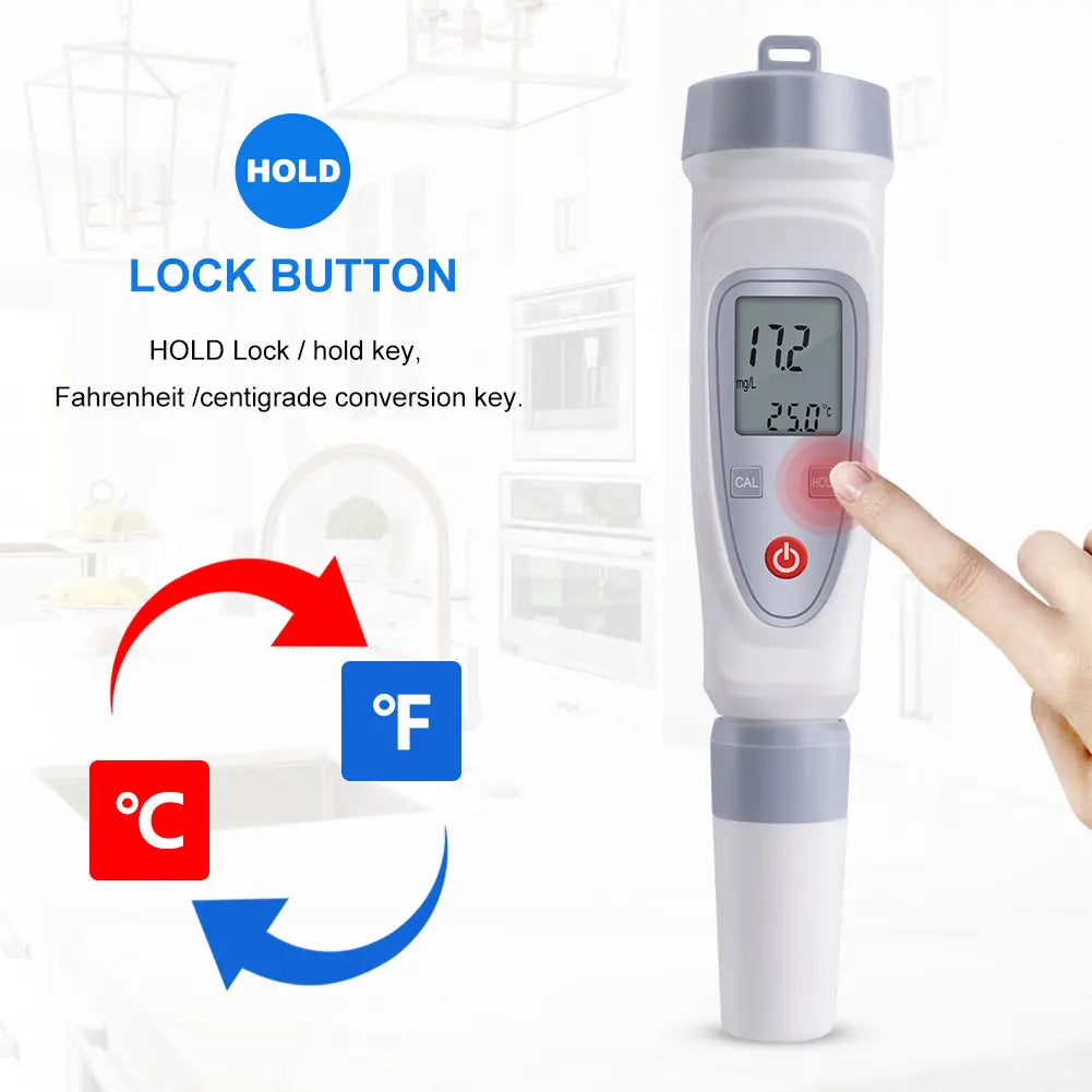 YIERYI Dissolved Oxygen Meter with DO Probe, DO Meter Water Quality Monitor, 0.0-20.0mg/L ±0.3mg/L Yieryi