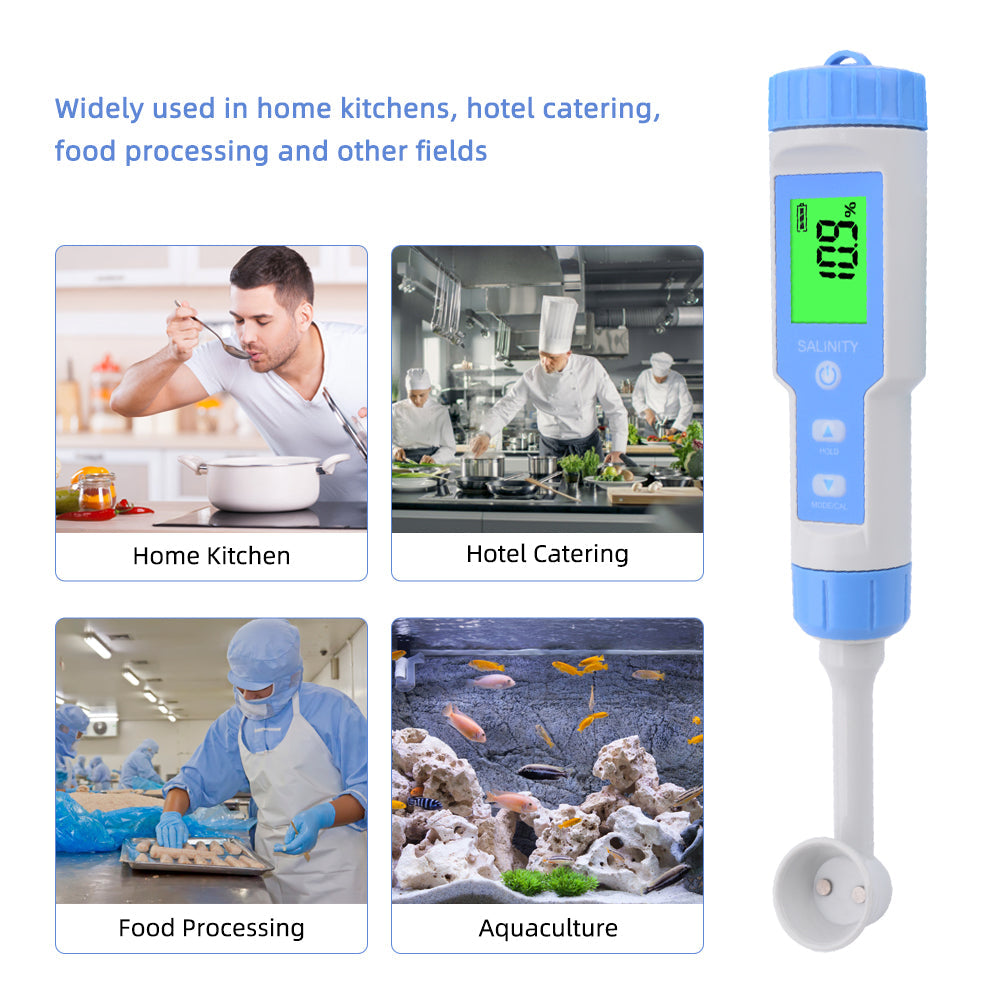 YIERYI Salinity Meter, Salt Concentration Meter 0.1-20.0% ATC for Kitchen, Catering, Food Yieryi