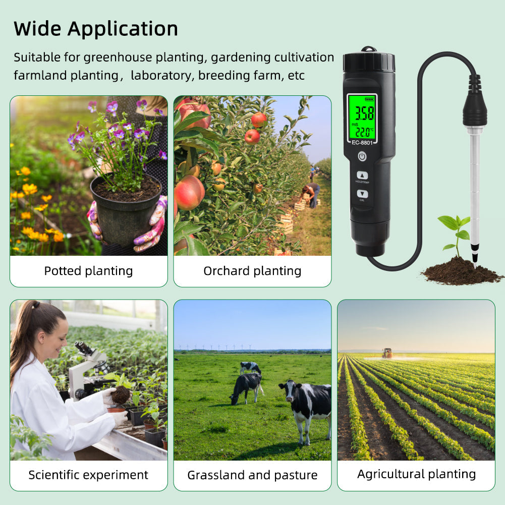 YIERYI New soil tester EC-8801 soil EC/temperature tester portable electric test tool Yieryi