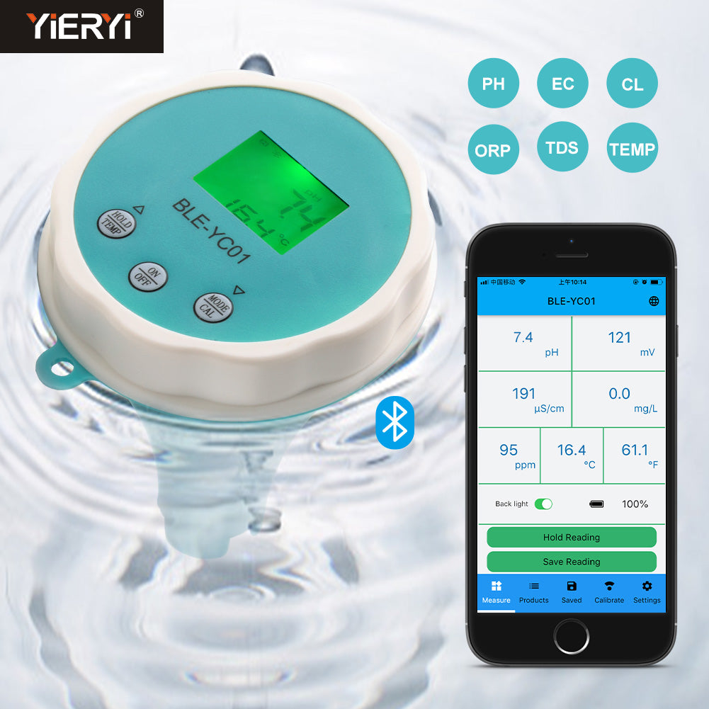 8 in 1 Water Quality Tester with Wireless WiFi APP Monitoring Water Quality  Meter Digital PH Meter for Aquarium