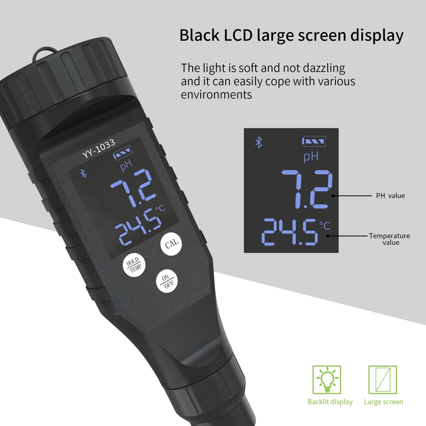 YIERYI Soil pH Meter, Digital Soil pH Tester for Hydroponics, Garden, Lawn, Agriculture, Farm Yieryi