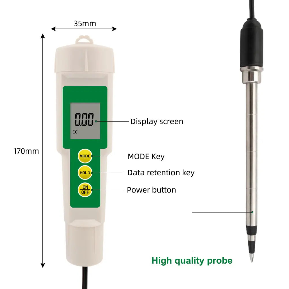 YIERYI 3 in 1 Soil EC/TDS/CF Tester Probe for All Soil Gardening Plants Farming Yieryi