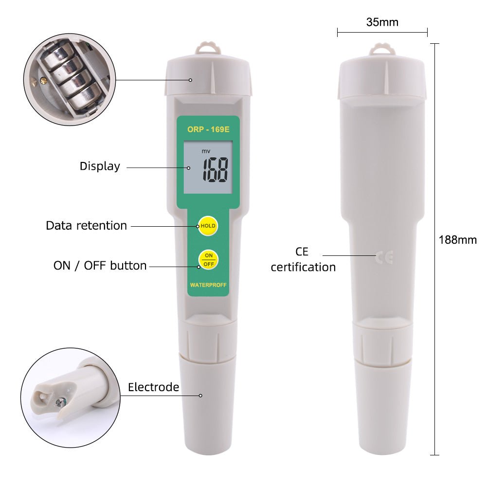 YIERYI Professional 169E ORP/Redox Tester, Positive And Negative ORP Meter Yieryi