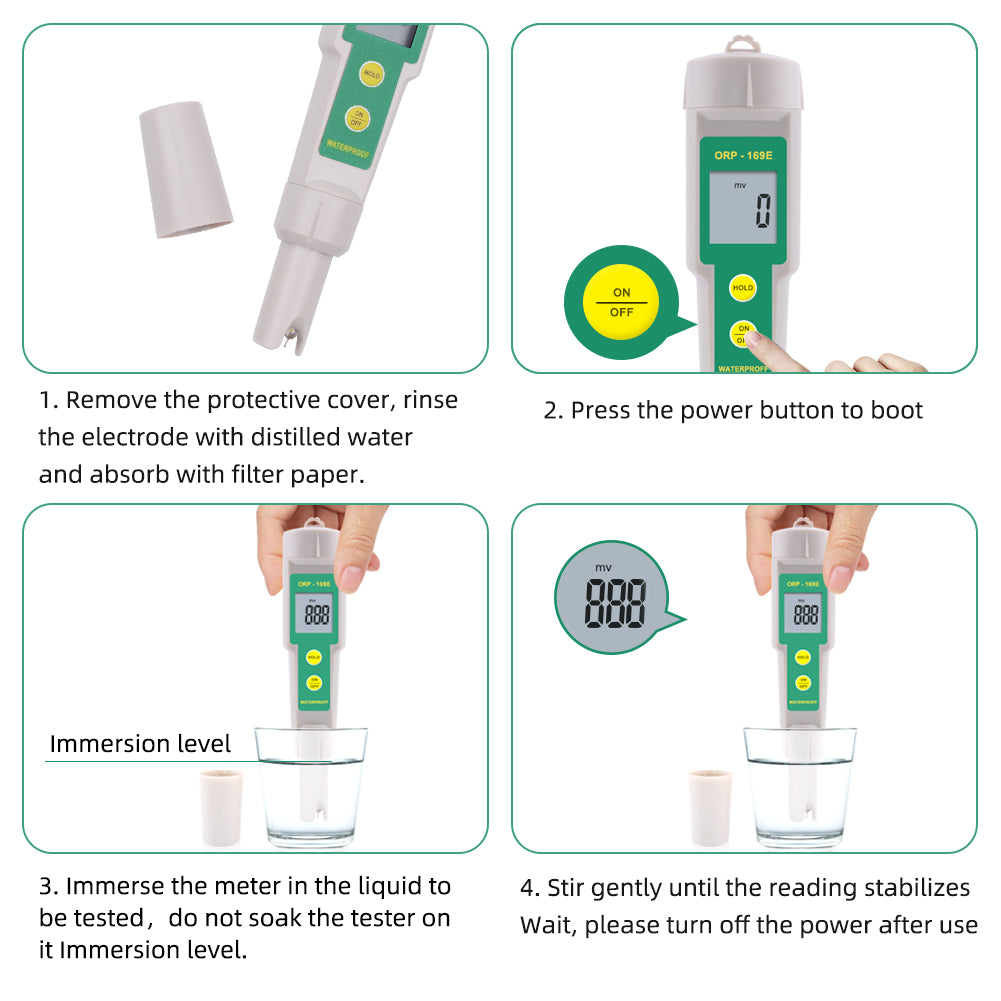 YIERYI Professional 169E ORP/Redox Tester, Positive And Negative ORP Meter Yieryi
