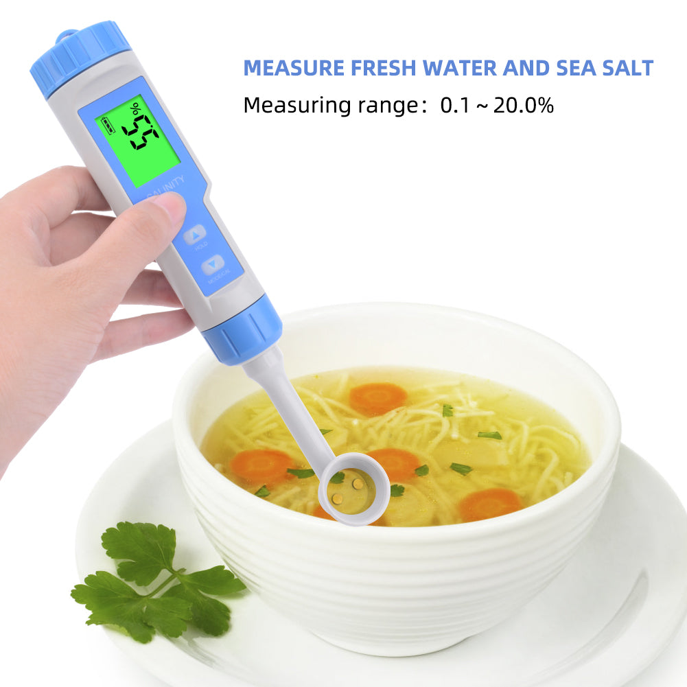YIERYI Salinity Meter, Salt Concentration Meter 0.1-20.0% ATC for Kitchen, Catering, Food Yieryi