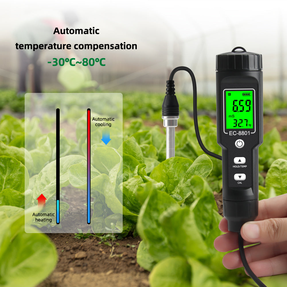 YIERYI New soil tester EC-8801 soil EC/temperature tester portable electric test tool Yieryi