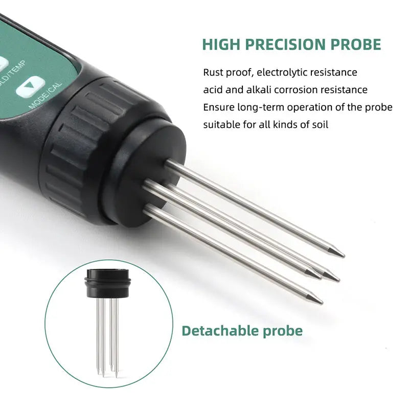 YIERYI Soil EC Meter for Soil Moisture Temperature and Conductivity Measures Yieryi