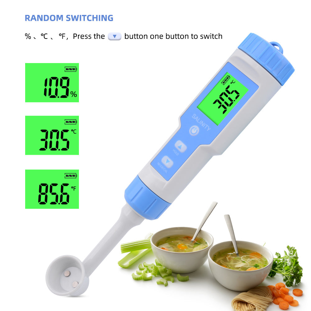 YIERYI Salinity Meter, Salt Concentration Meter 0.1-20.0% ATC for Kitchen, Catering, Food Yieryi