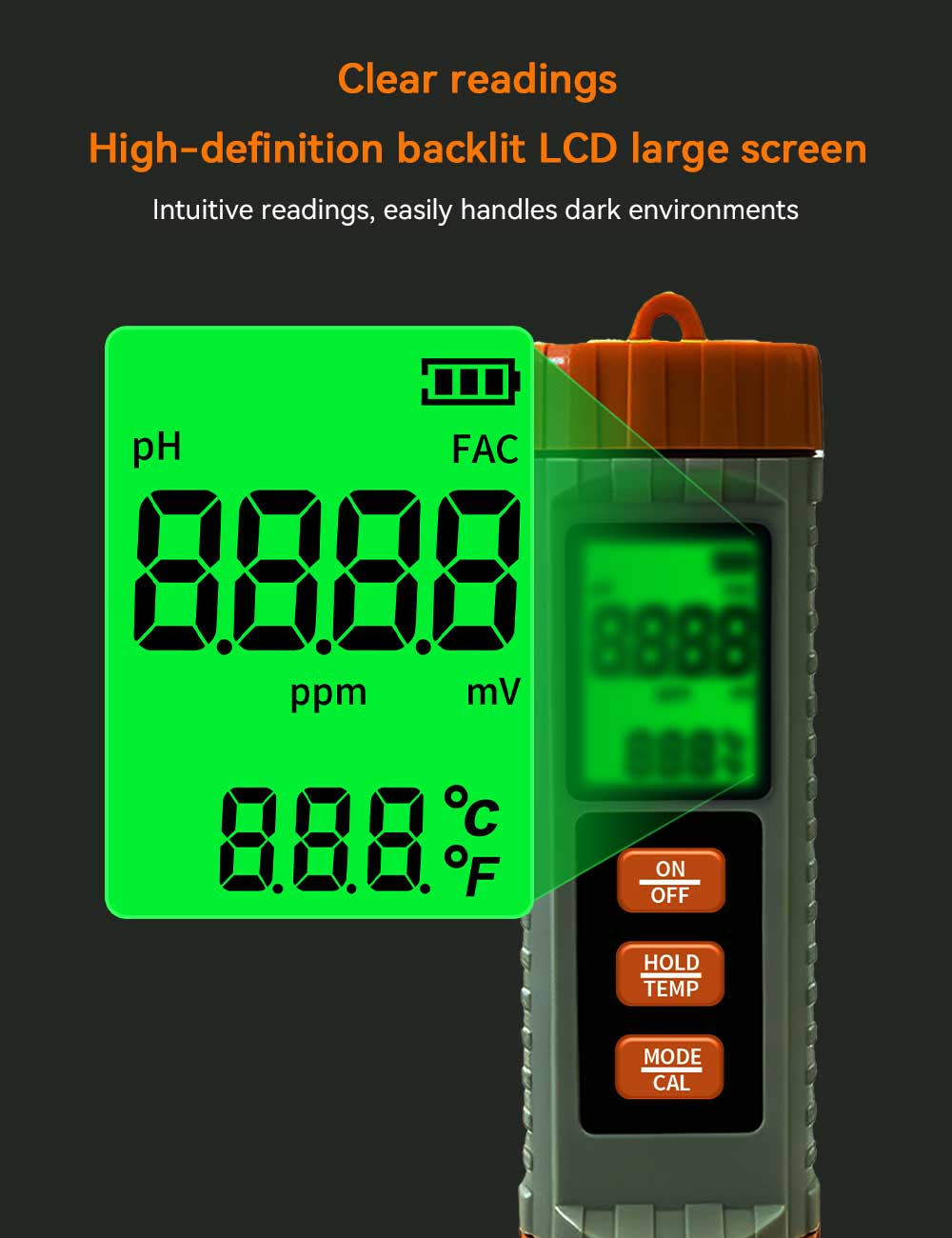 CL‑X41 Multi‑Functional Water Quality Tester Pen 4‑in‑1 Water Analyzer for pH Free Chlorine CL ORP and Temperature Yieryi