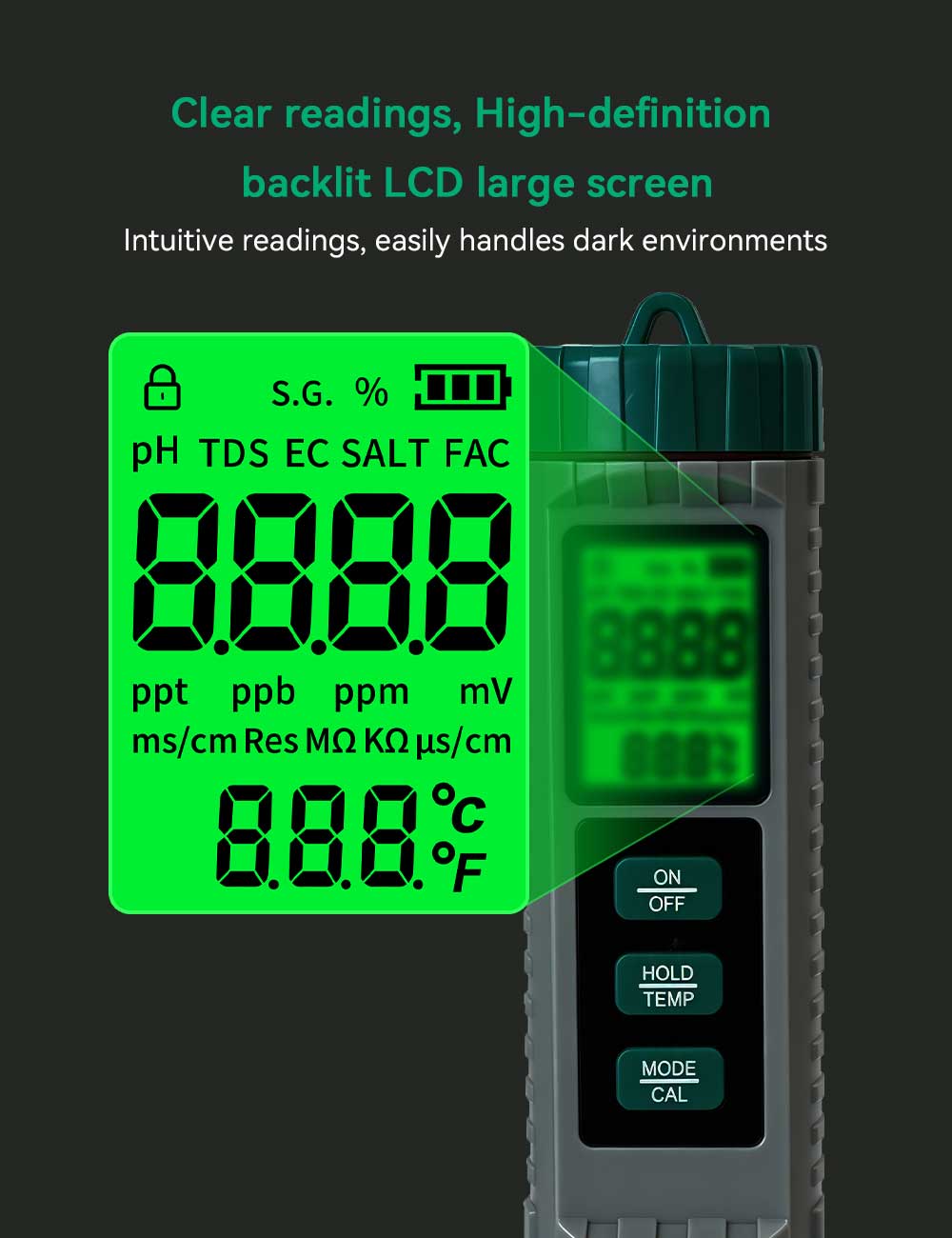 10‑in‑1 Multi‑Parameter Water Quality Test Pen, PH TDS EC ORP Salinity Meter Yieryi