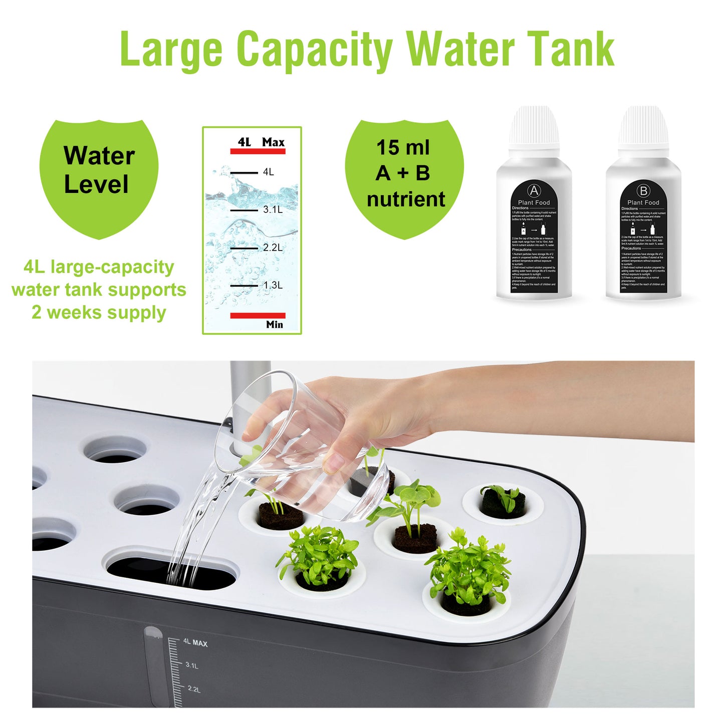 12-Pod Hydroponic System with LCD Screen | Full Spectrum LED Grow Light | Automatic Water Circulation | Indoor Garden for Herbs & Veggies | Adjustable Height & Quiet Operation