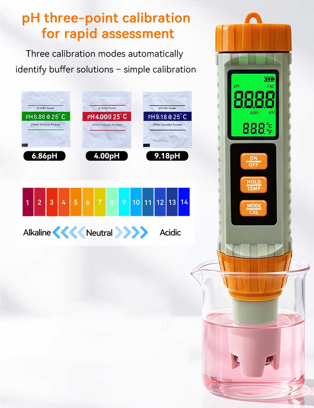 CL‑X41 Multi‑Functional Water Quality Tester Pen 4‑in‑1 Water Analyzer for pH Free Chlorine CL ORP and Temperature Yieryi