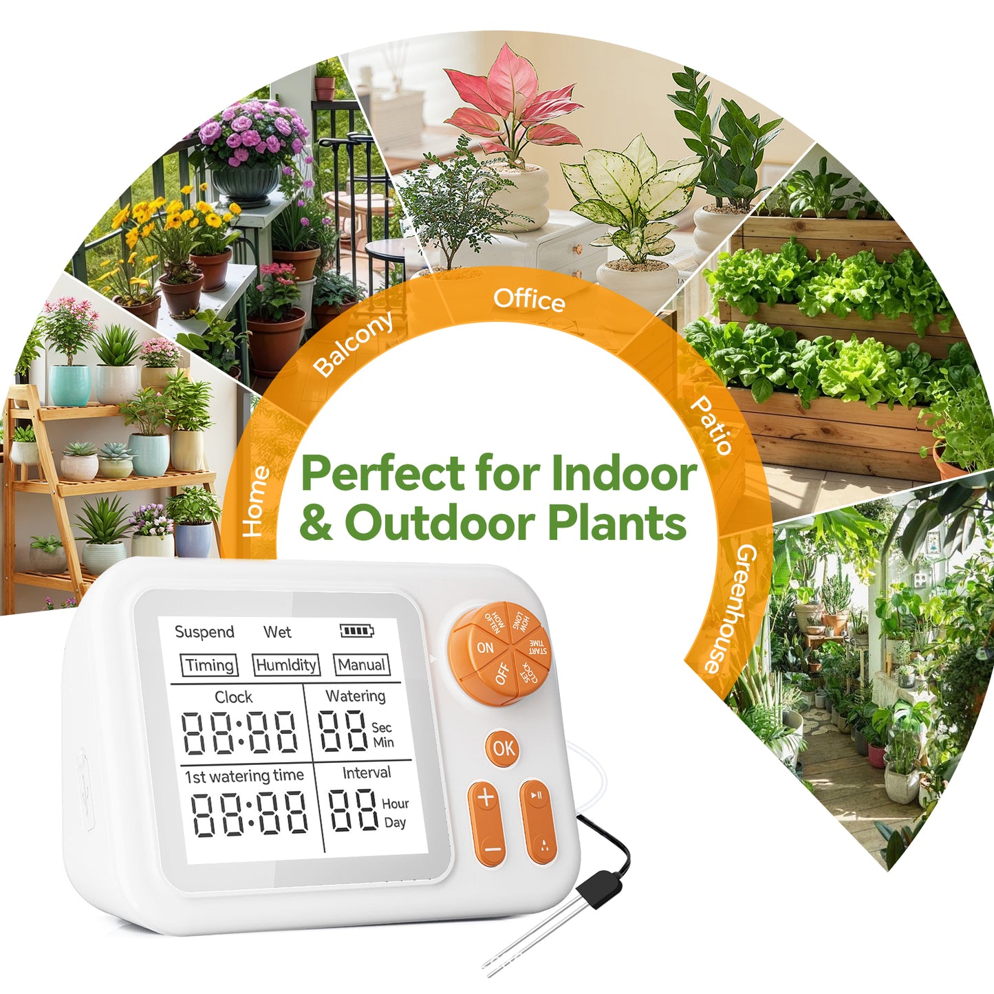 Indoor Smart Soil Moisture Detector Auto Watering Device, Programmable Drip Irrigation System for Potted Flowers & Herbs Yieryi