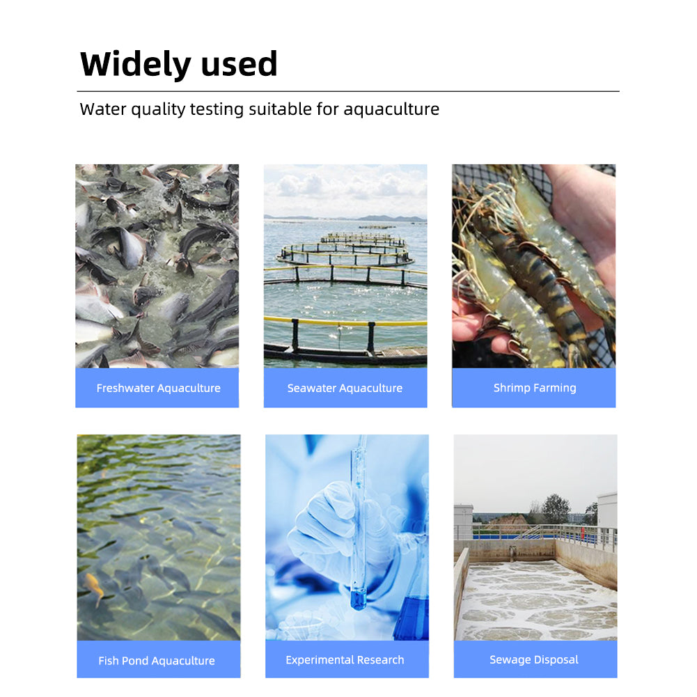 YIERYI AE86061 Portable 5-in-1 Water Quality Analyzer pH / DO / Ammonia / Nitrite / Temperature Meter Water Tester for Aquaculture & Environmental Monitoring Yieryi
