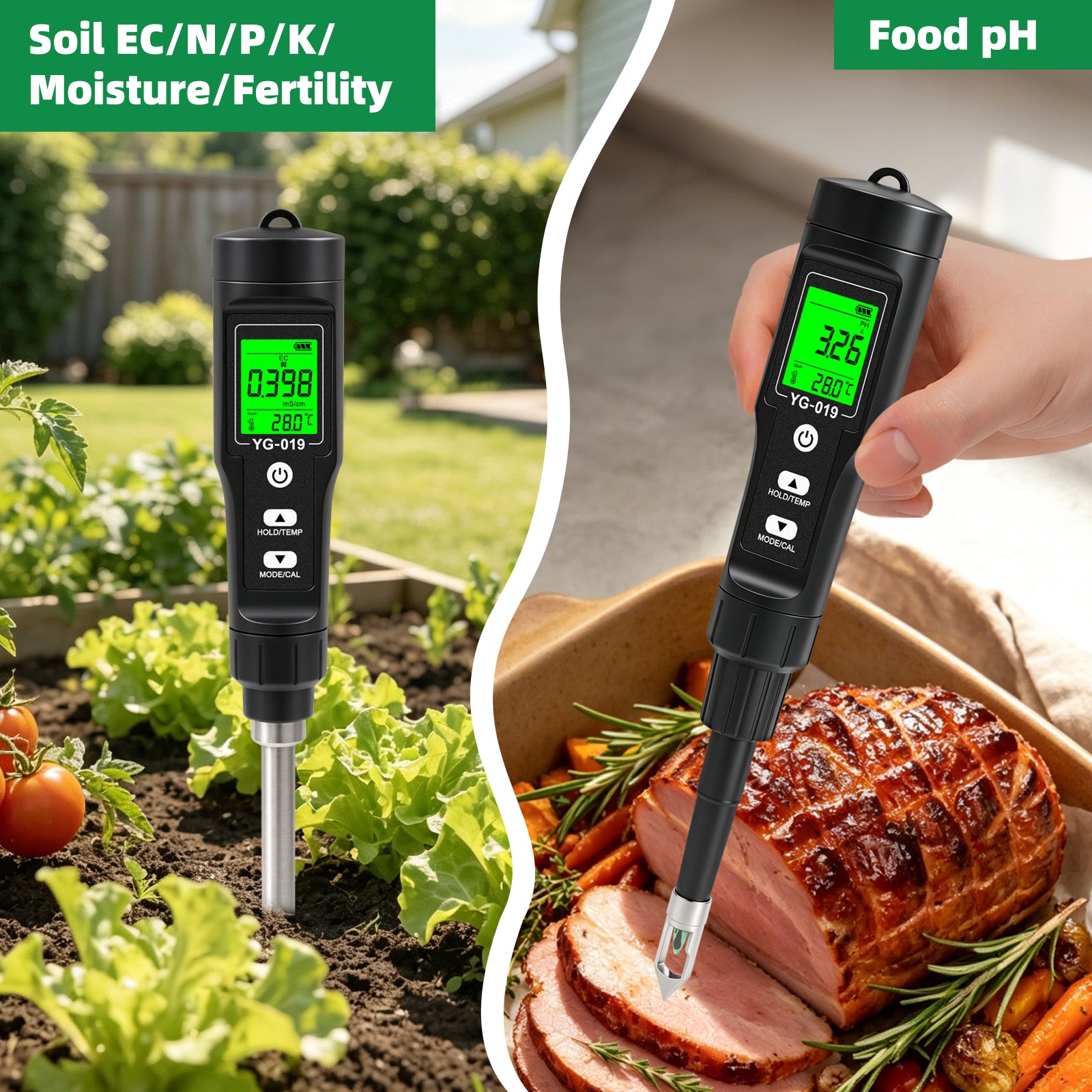 Soil Tester for PH, Nitrogen, Phosphorus, Potassium, EC, Fertility, Temperature &amp; Soil Moisture Yieryi