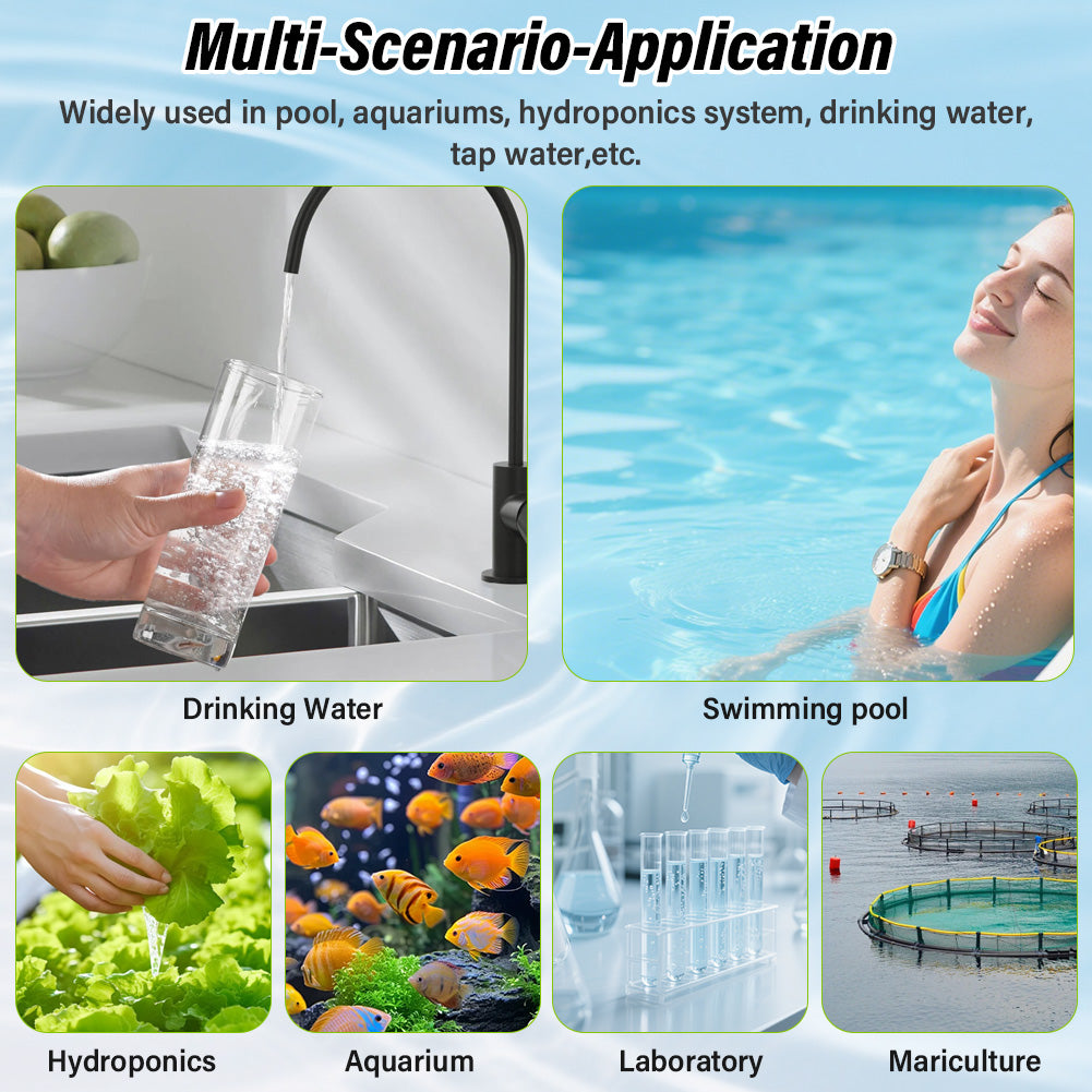 7in1 Water Quality Tester Pen pH H2 ORP TDS EC Salinity Temperature Meter for Aquarium Pool Drinking Water Yieryi