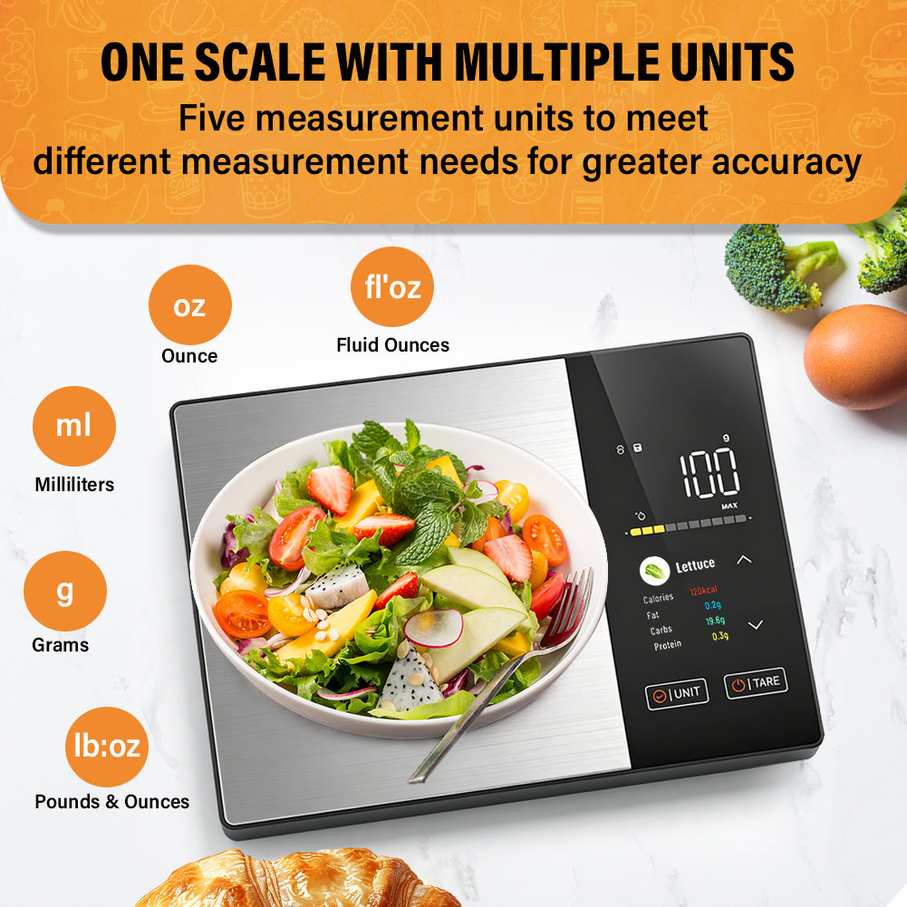 YIERYI High Precision Bluetooth App Control Smart Kitchen Coffee Scale Digital Food Scalewith TFT Color Screen & Calorie Tracker Yieryi