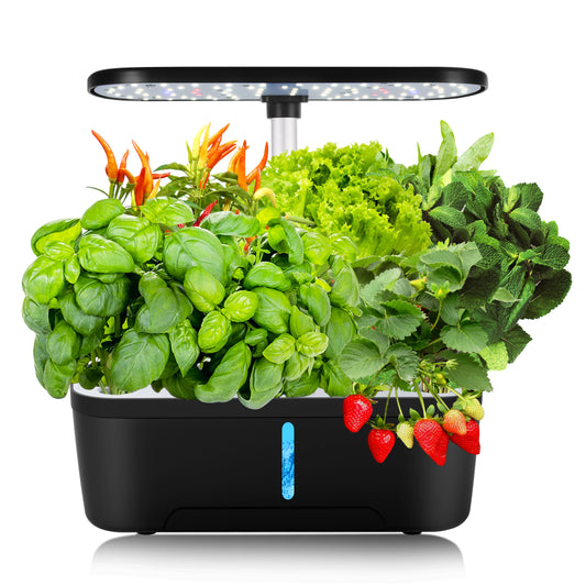 12-Pod Smart Hydroponic System | Full Spectrum LED Grow Light | Water Circulation | Fast Growing Fresh Herbs & Veggies | Indoor Gardening Solution