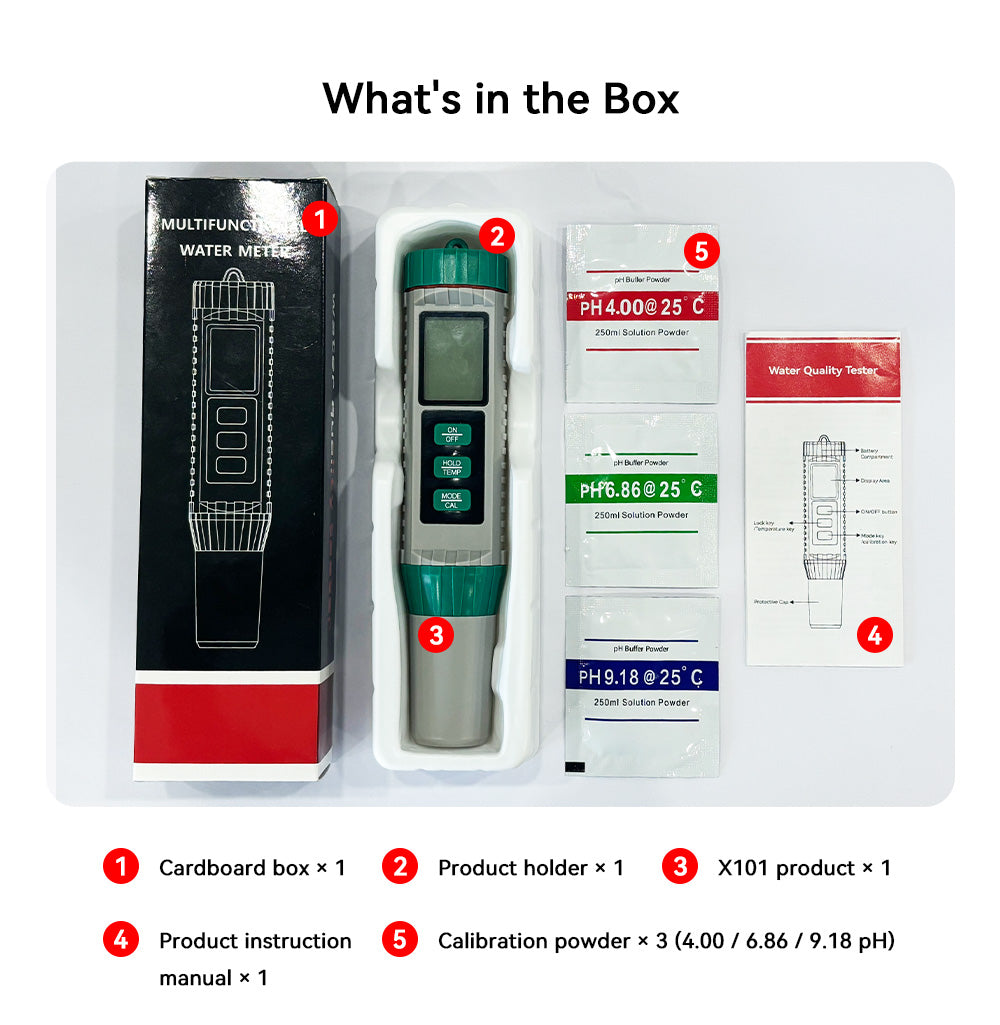 10‑in‑1 Multi‑Parameter Water Quality Test Pen, PH TDS EC ORP Salinity Meter Yieryi