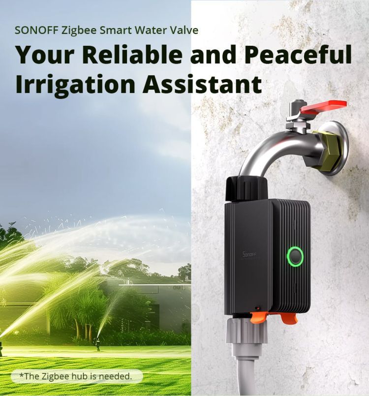 Wireless Zigbee Smart Water Flow Valve, Phone App Control Automatic Water Timer for Garden, Lawn, Vegetable Patch Yieryi