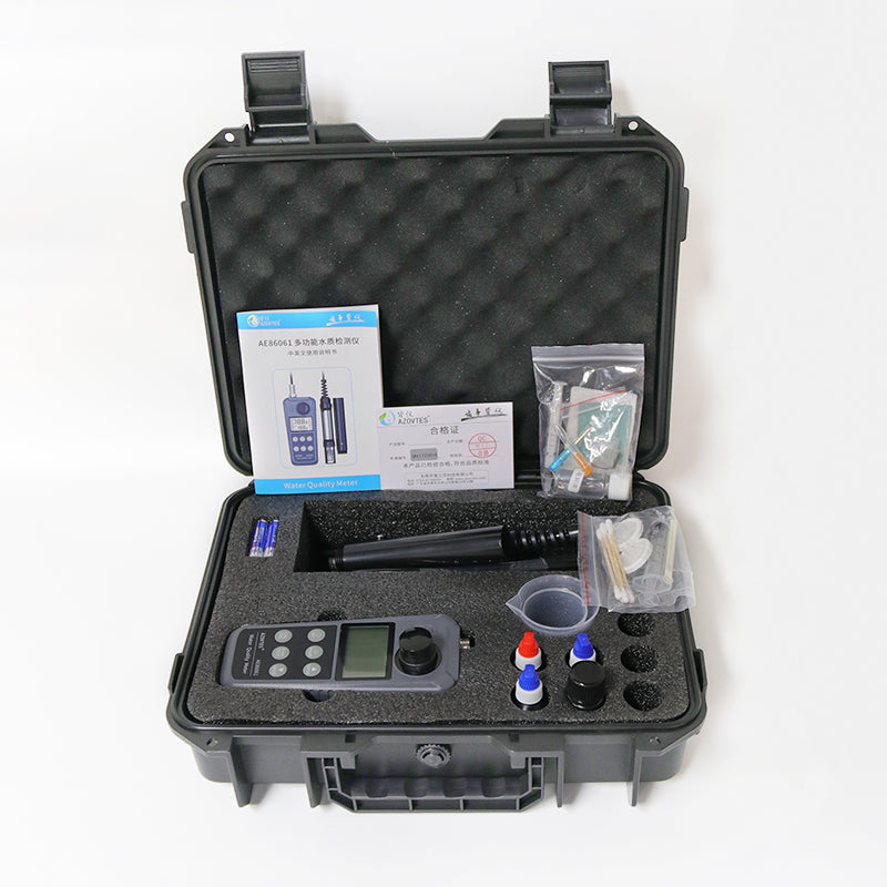 YIERYI AE86061 Portable 5-in-1 Water Quality Analyzer pH / DO / Ammonia / Nitrite / Temperature Meter Water Tester for Aquaculture & Environmental Monitoring Yieryi
