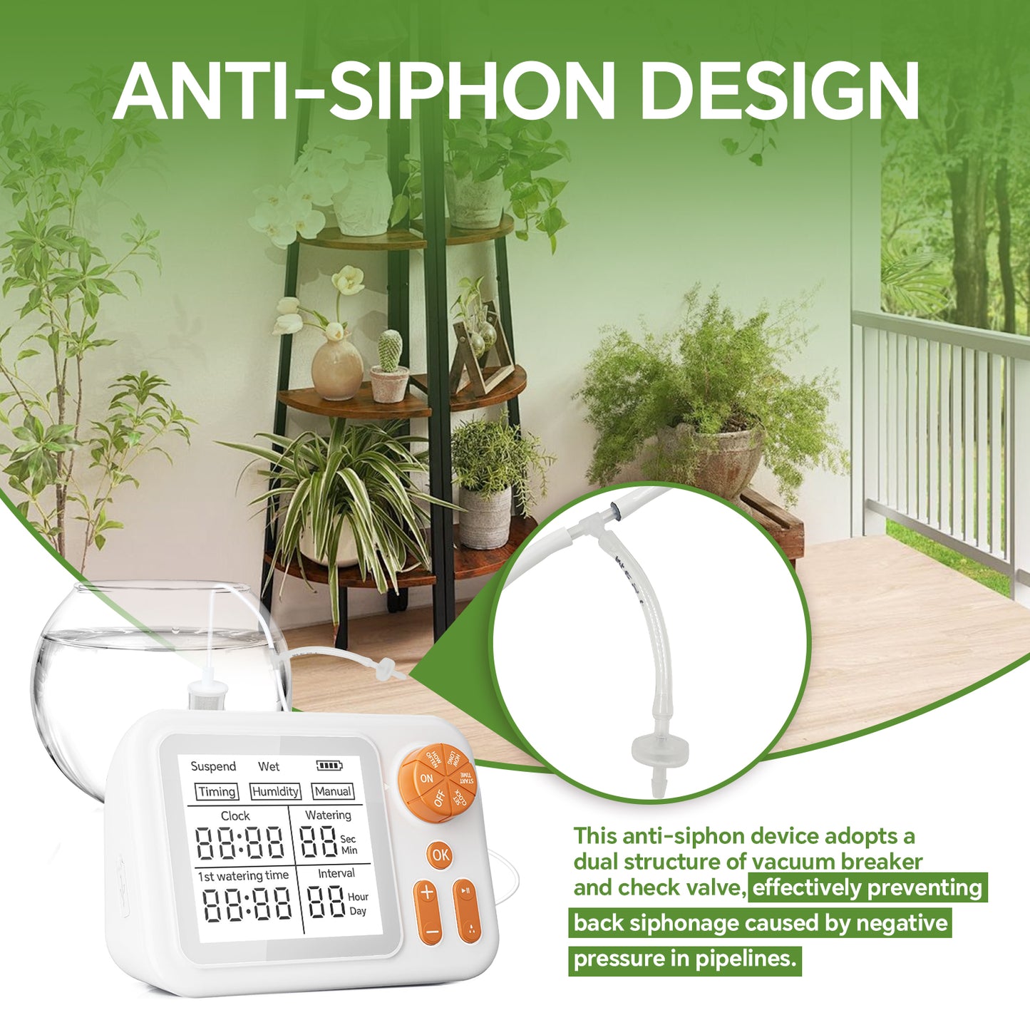 Indoor Smart Soil Moisture Detector Auto Watering Device, Programmable Drip Irrigation System for Potted Flowers & Herbs Yieryi
