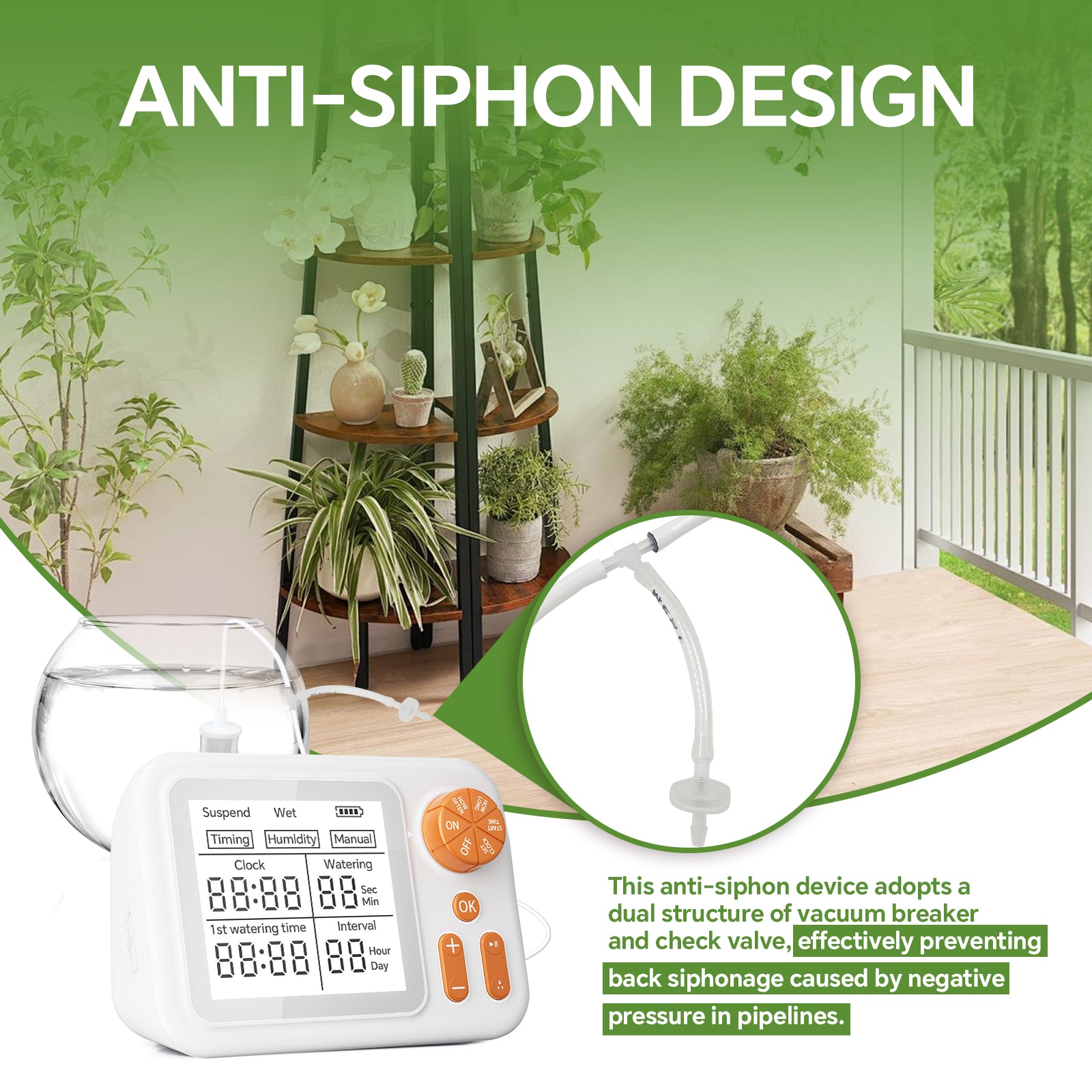 Indoor Smart Soil Moisture Detector Auto Watering Device, Programmable Drip Irrigation System for Potted Flowers & Herbs Yieryi