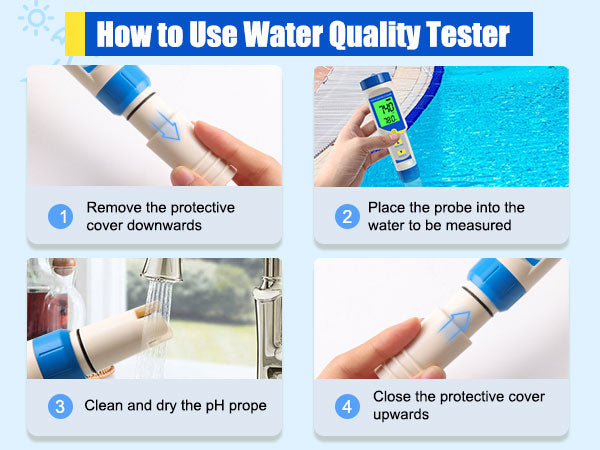 High Precision PH Meter7-in-1 EC/TDS/Salinity/ORP/Temperature/Specific Gravity Water Quality Tester For Spa & Hot Tub, Saltwater Pool, Aquarium, Aquaculture, Water Treatment Yieryi