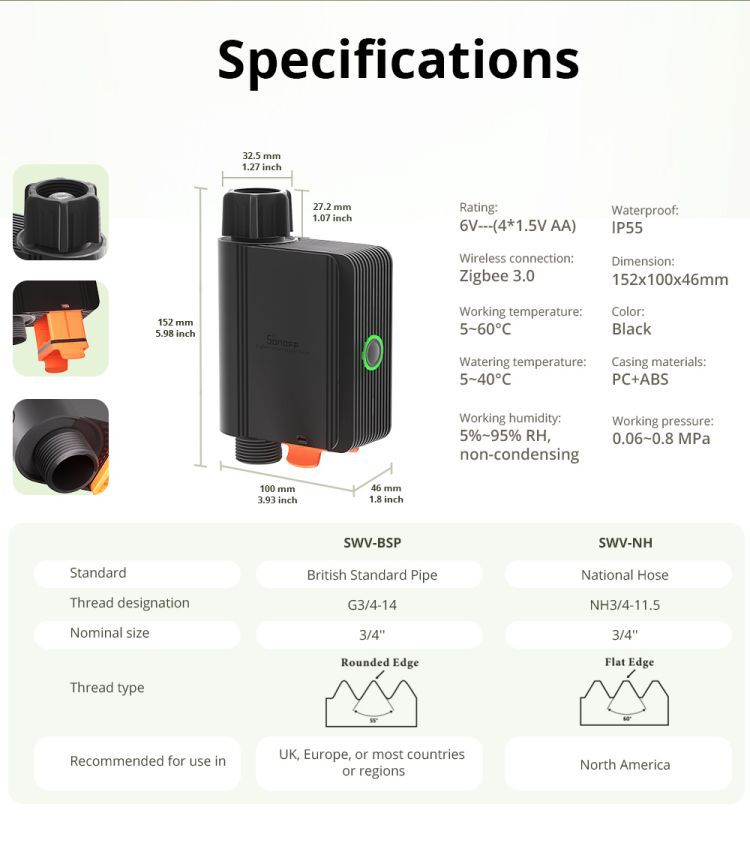 Wireless Zigbee Smart Water Flow Valve, Phone App Control Automatic Water Timer for Garden, Lawn, Vegetable Patch Yieryi