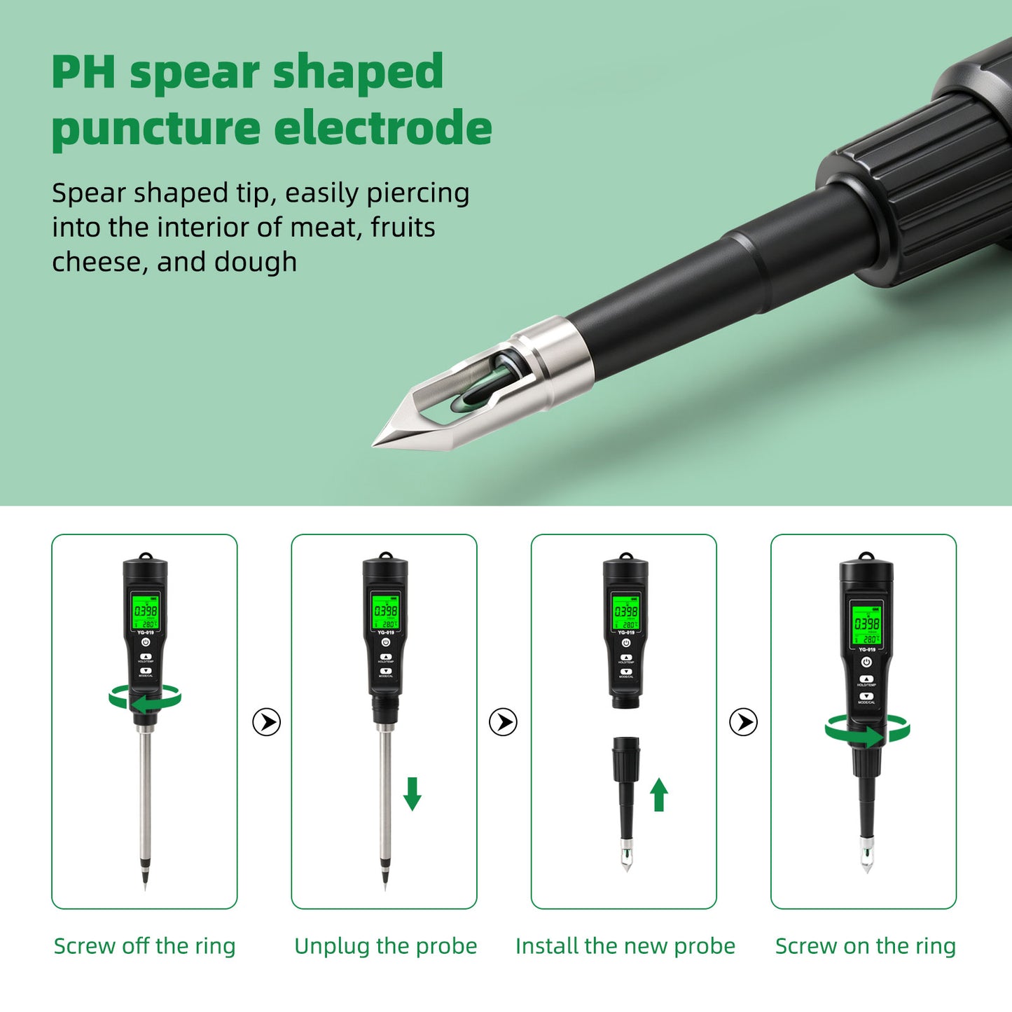 Soil Tester for PH, Nitrogen, Phosphorus, Potassium, EC, Fertility, Temperature &amp; Soil Moisture Yieryi