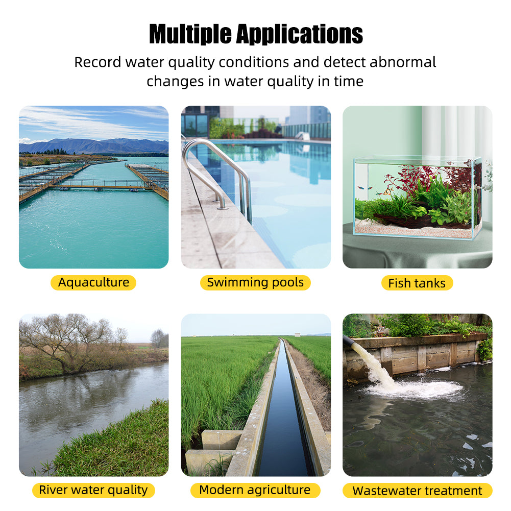 YIERYI Tuya zigbee APP controller Floating/Solar Water Quality Monitor WIFI 7-in-1 Smart Pool Monitor measuring pH, chlorine, ORP, temperature, TDS, salt, and EC Yieryi