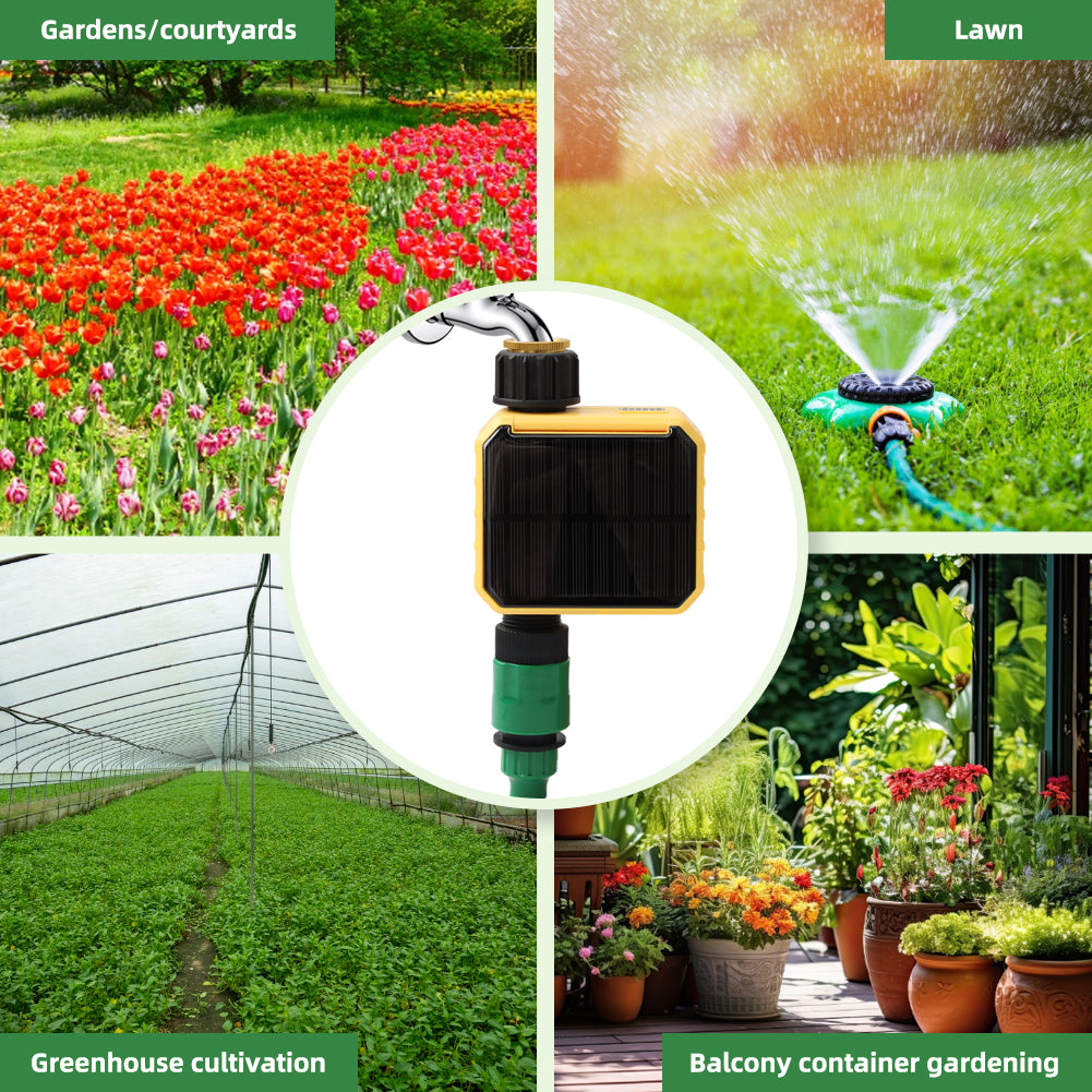WiFi Solar Water Valve Flow Controller - Smart Irrigation Timer with Rain Sensor & USB Backup for Garden, Balcony, and Drip Irrigation Systems Yieryi