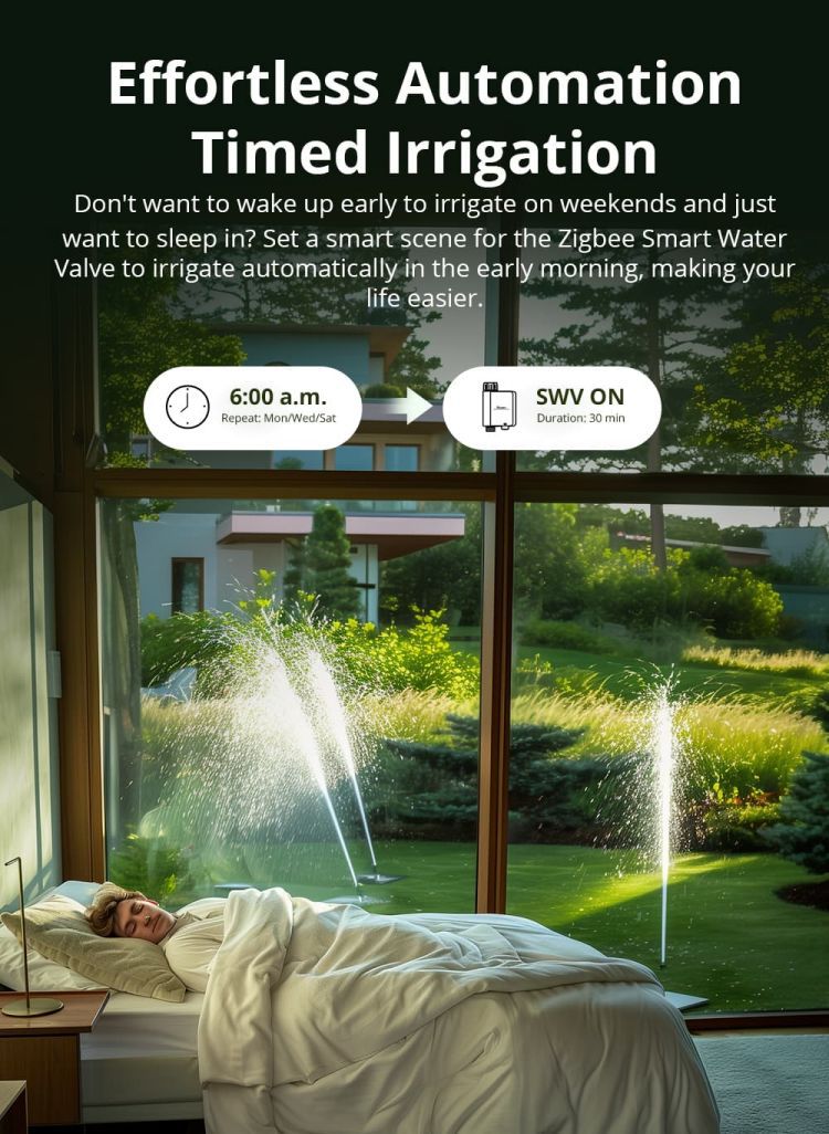 Wireless Zigbee Smart Water Flow Valve, Phone App Control Automatic Water Timer for Garden, Lawn, Vegetable Patch Yieryi